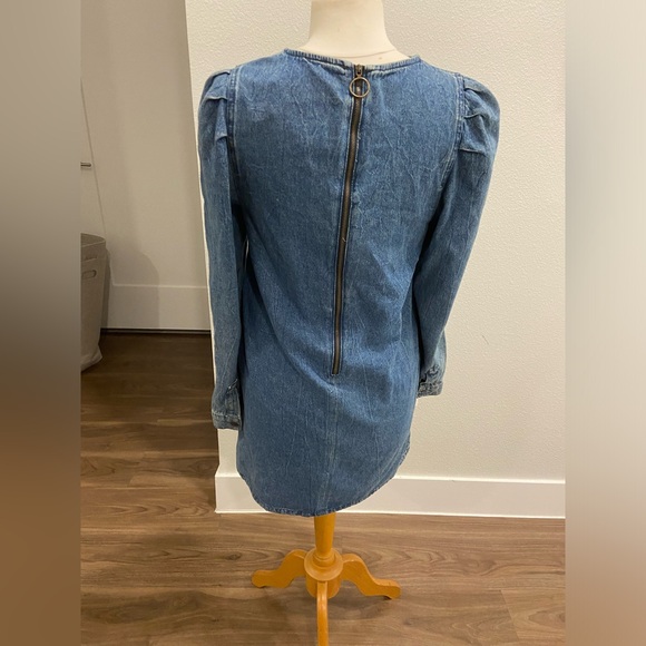 Free People Blue Denim Long Sleeve Dress Sz4 - Picture 4 of 7